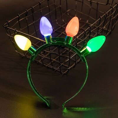 1 Pack Christmas Light Up Bulb Headband Led Glow Christmas H