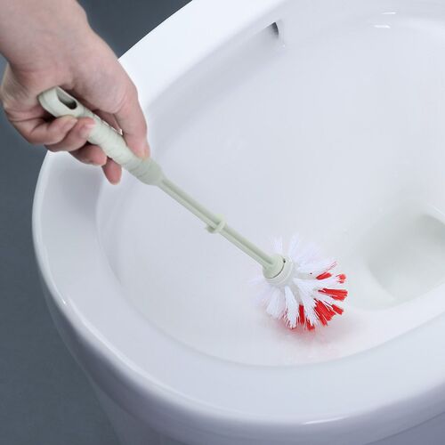 Toilet Bowl Brush and Holder Set Compact Tool Deep Cleaning