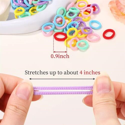 50/100/200Pcs Solid Color Hair Bands for Girls Kids Ponytail