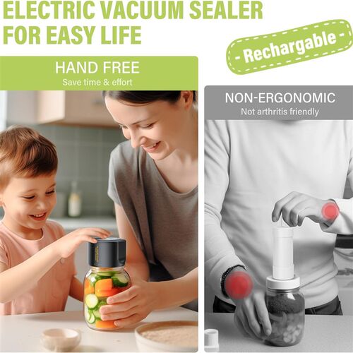 Electric Mason Jar Vacuum Sealer Kitchen Cooking