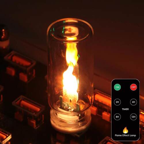 Remote Control Car USB LED Flame Type Night Light Frosted Cl