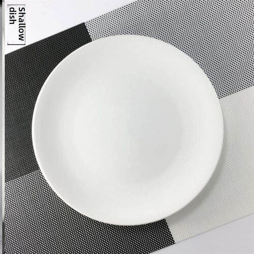1 pure white round plates Dinner plate home cerami 1
