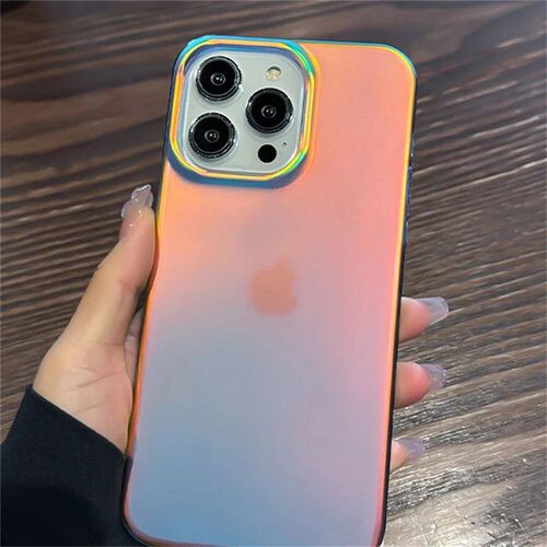 Luxury Colorful Laser Matte Clear Silicone Soft Case For iPh