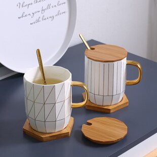 Ins cover office coffee with cup mark female teaspoons