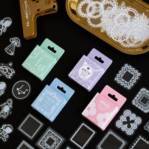 50pcs/pack Kawaii Stationery er Set Vintage Lace Flowers Cut