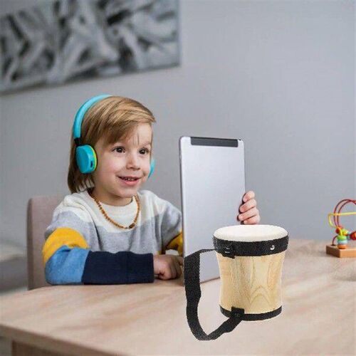 Wooden Drum Hand-patterned Kids Percussion Instrument Toy