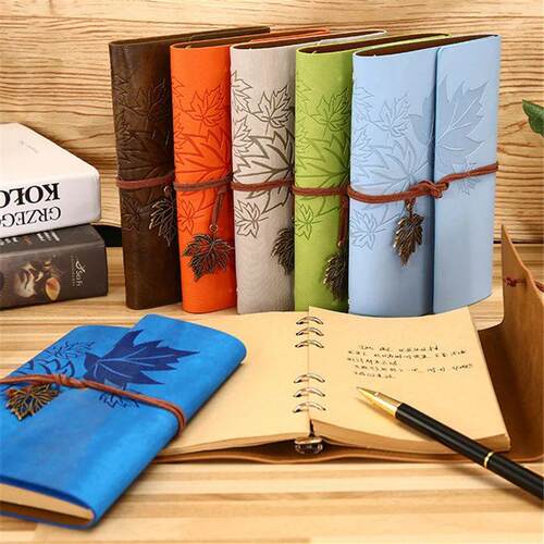 A5 A6 A7 Travelers Vintage Notebook PU Leather Blank Kraft D