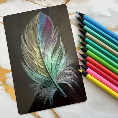 24-Color Metallic Color Pencils Set - Art Painting Coloring