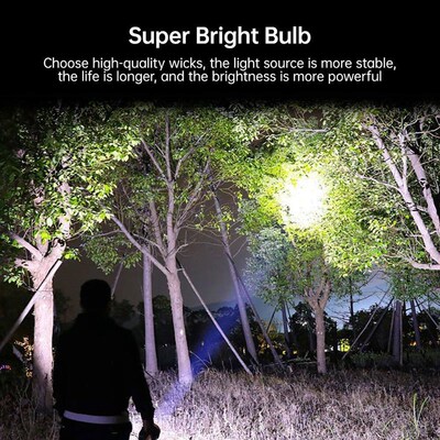 High Power LED Flashlight Powerful USB Rechargeable Torch Ha