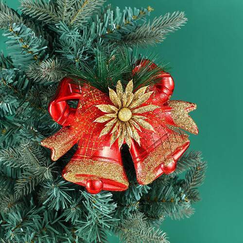 Christmas Bell Pendant Bow Wall Hanging Door Hanging Decorat