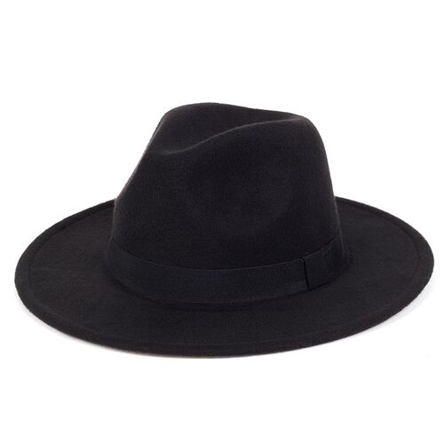 Vintage Fedora Men Gentleman Wool Wide Brim Top Hat spring A