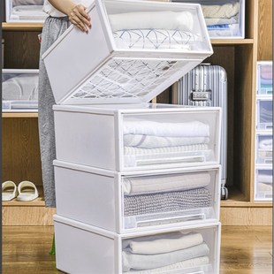 Wardrobe Storage Box Drawer style Transparent Stackable Toy