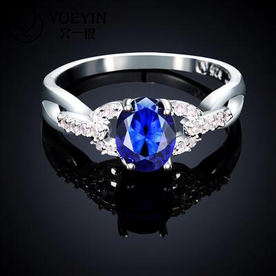Silver Plated Crystal Ring For Women Wedding Party Bridal