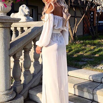 2023 Women Beach 2pcs Bikini ver-Ups Swimsuit Off Shoulder T