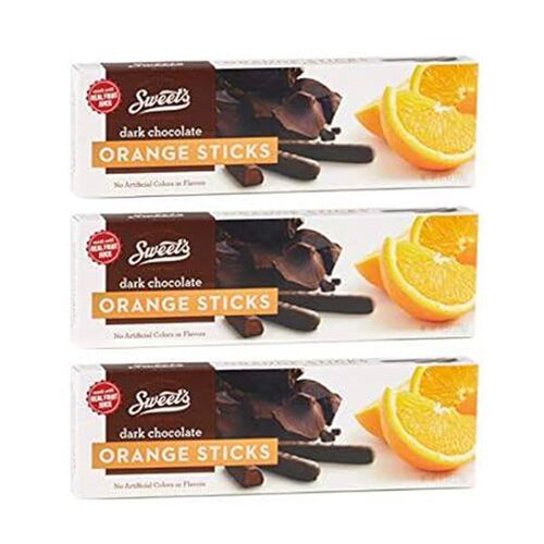 Sweets Candy Dark Chocolate Sticks, Orange, 3 Pack; (10.