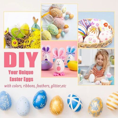 10-50pcs Easter Foam Egg White Styrofoam Fake Eggs Kids Pain