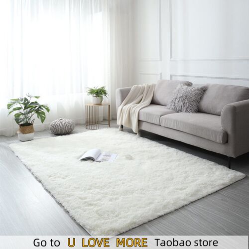 Plush Carpet Suitable For Living Room White Soft Fluffy Carp