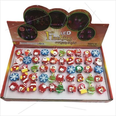 Christmas glitter soft glue ring Glitter ring toy stand