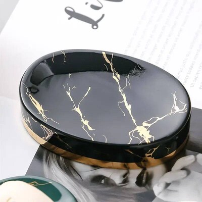 Soap Dish, Marble Look Bar Soap Holder Soap Sponge Tray Soap