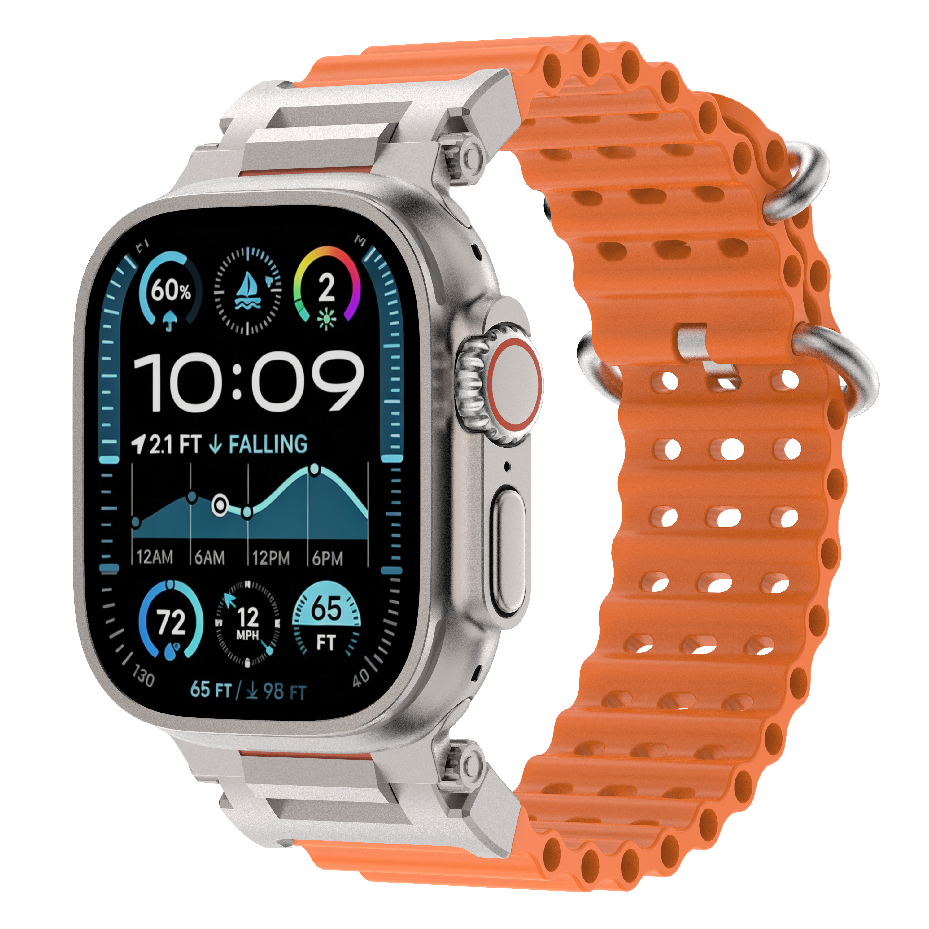 适用于苹果Apple Watch S11运动硅胶表带 Ultra1/2海洋机甲硅胶表带S10 苹果运动透气舒适S9男女替换款图片