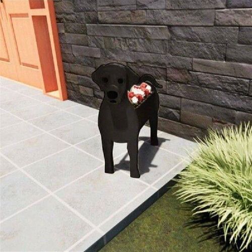 A84M-Cute Garden Dog Flower Pot, Dog Flower Pot Birthday
