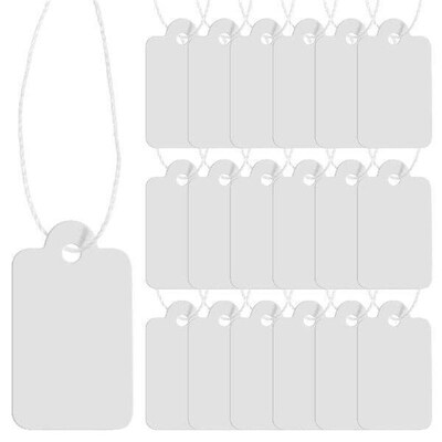 500 PCS White Tag Wire Labels Stringed Gift Tags Wedding