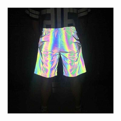 Reflective shorts large size loose men and women seven