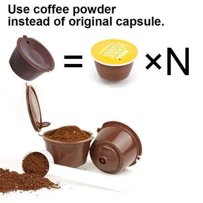 6pcs Refillable Coffee Capsule for  Reusable Empty Pods Filt