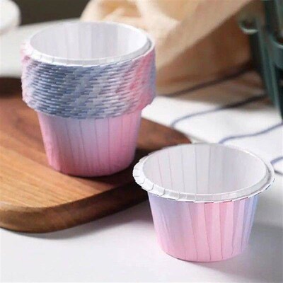 100 Pcs Muffin Cup Lightweight Gradient Colors Cake Baking