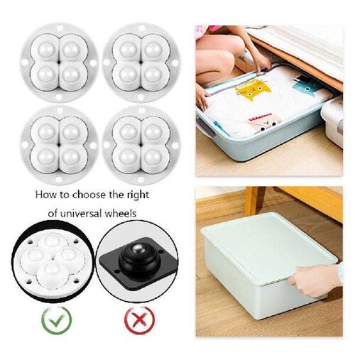 4pcs Self Adhesive Universal Wheel Stainless Steel Beads