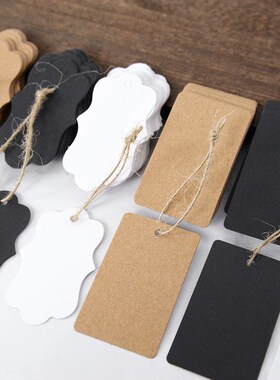 100pcs Blank Gift Tag Kraft Paper Hang Tags Label with Ropes