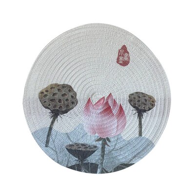 Cotton yarn placemats in round shape, heat insulation mats