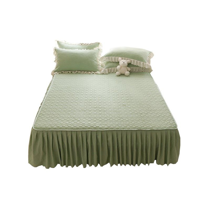 四季夹棉床裙床笠二合一水洗棉纯色床罩单件全包防滑防尘保护床,床上用品,床裙,淘宝优惠券,粉丝福利购,淘宝优惠卷