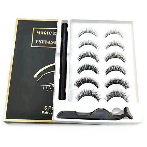 6 pairs of magnetic false eyelash sticky eyeliner pens, not
