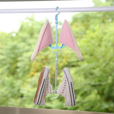 Balcony shoe drying rack, small sun-drying stand, double hoo