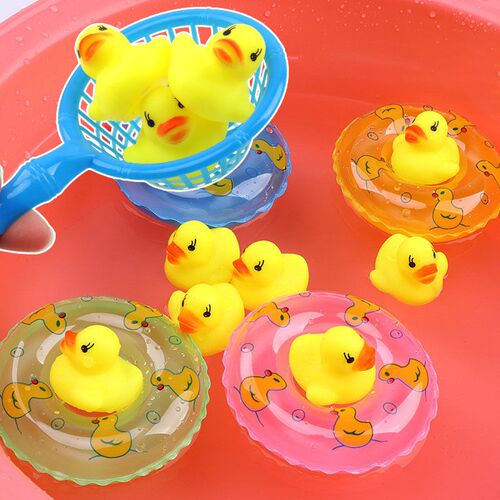 5Pcs/set kids Floating Bath Toys Mini Swimming Rings Rubber