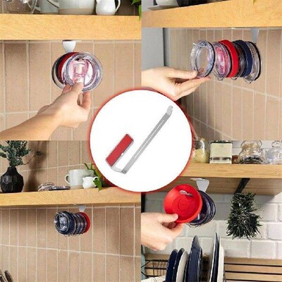 Alloy Space Saving Tumbler Lid Organizer Easy Installation