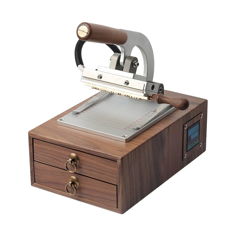 皮具烫金机多功能烙印压印机复古胡桃木手动箱体式手工热压机,办公设备/耗材/相关服务,烫金机/压烫机,淘宝优惠券,粉丝福利购,淘宝优惠卷