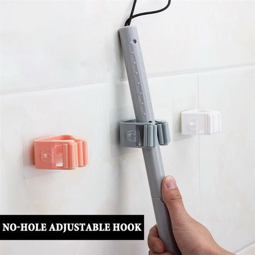 Multi-Purpose Hooks Mop Holder Wall Mounted Mop Clip Brush B
