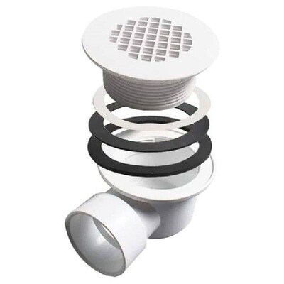 Low Profile Shower Base Drain With Perforated Strainer Side