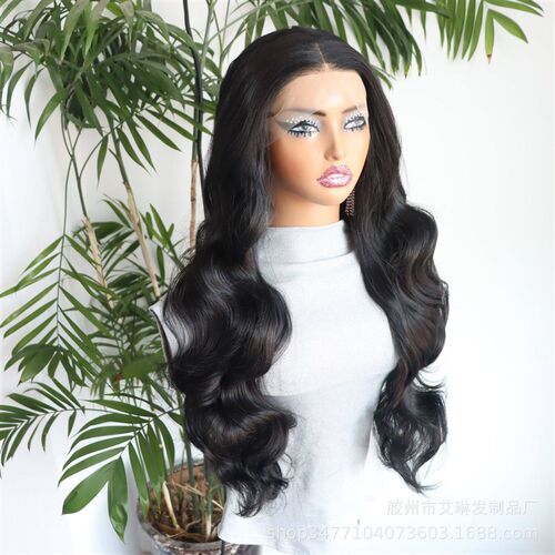Internet Celebrous Wig Womens Cute Black Front Lace Long Cu