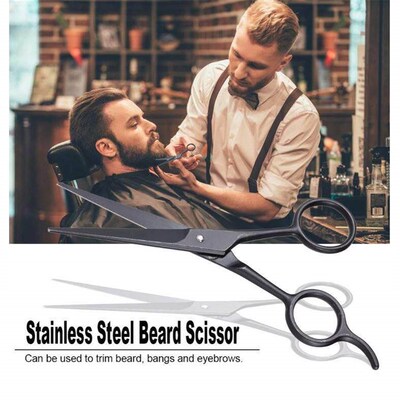 Portable Mens Black Scissors Beard Trimmer 125mm5  beardsci