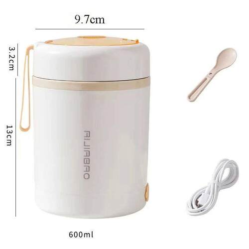 600ML USB Electric Heating Lunch Box Portable Picnic Milk Dr