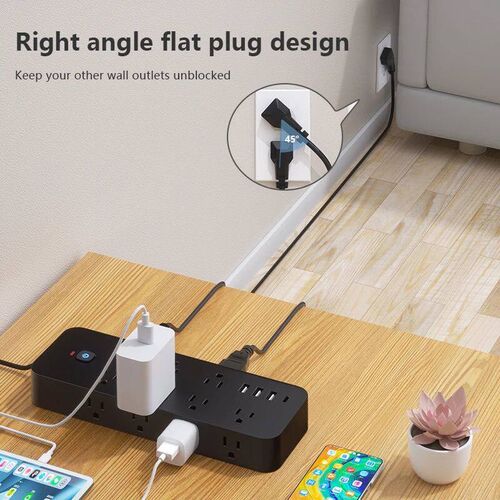 18-in-1 US Power Strip, Power Strip Surge Protector 13 AC Ou