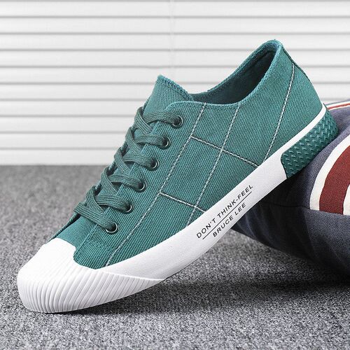 Hot Sale Cheap  Shoes for Men Green Plaid Flat Shoes Men Lac