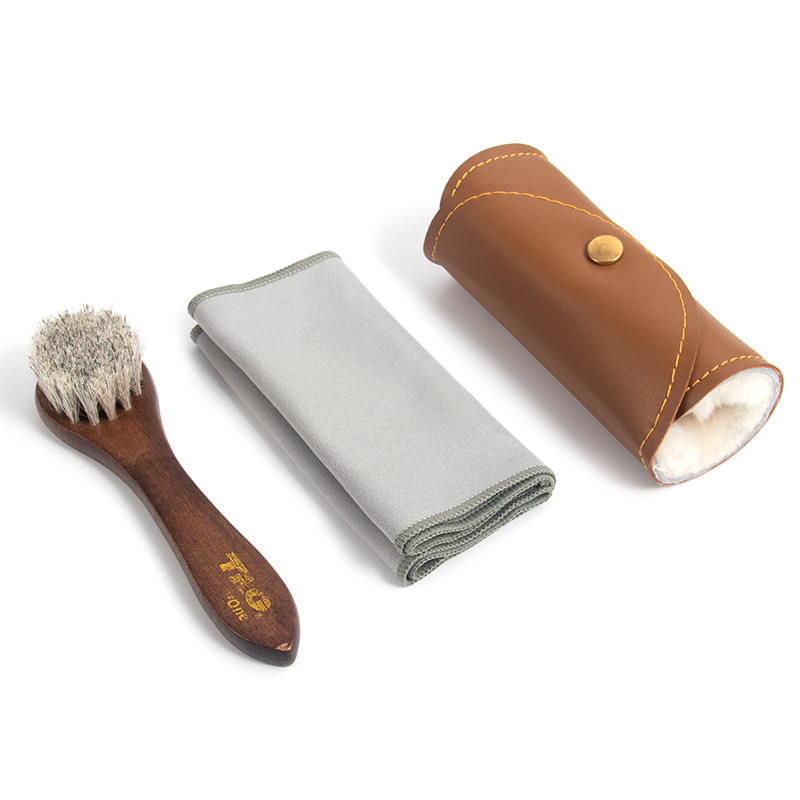 TRG擦鞋护理工具马鬃毛刷皮革抛光手长条抛光毛巾鞋油擦皮鞋的