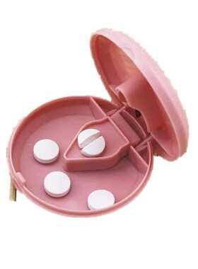 Portable Pill Cutter Splitter Divide Storage Medicine Cut Co