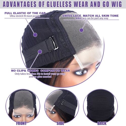 Body Wave Lace Closure Wig Glueless Wig Human Hair Ready To