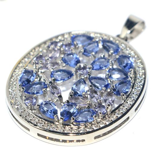 46x33mm Multi Color Blue Violet Tanzanite Iolite Tourmaline