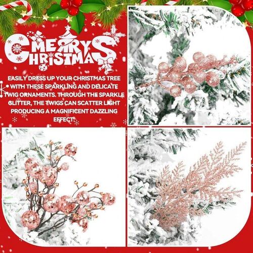 Artificial Flowers Berry Stems Christmas Tree Decorations Pe